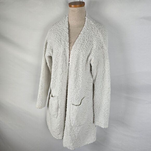 Studio B Bobeau Open Front Cardigan Women's 1X Ivory Popcorn V-Neck Long Sleeve - Picture 16 of 16
